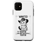 Carcasa para iPhone 11 Wanted for Rootin Most Definitely Tootin Cowboy Cat Farting