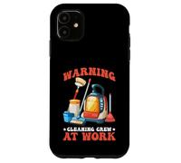 Carcasa para iPhone 11 Warning Cleaning Crew At Work Custodio de Conserje -