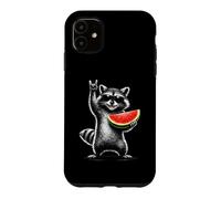 Carcasa para iPhone 11 Watermelon Raccoon Rock On Summer Vibe Men Women Kids