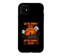 Carcasa para iPhone 11 We're Happy Here in The Happy House Halloween Costume Moon