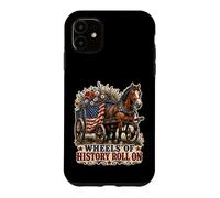 Carcasa para iPhone 11 Wheels of History - Carro con Bandera Estadounidense
