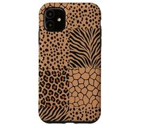 Carcasa para iPhone 11 Wild Safari Animal Patchwork Beige Pattern Collage