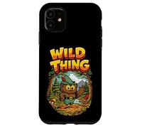 Carcasa para iPhone 11 Wild Thing! Retro Woodsy Owl Give a Hoot Vintage Earth Day
