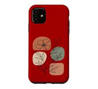Carcasa para iPhone 11 Wildflower Line Art Abstract Botanical Mid Century