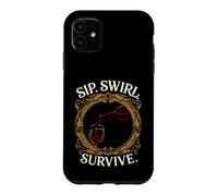 Carcasa para iPhone 11 Wine Lover Sip Swirl Survive Funny Red Wine Tasting
