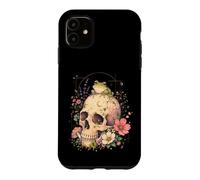 Carcasa para iPhone 11 Witchy Cottagecore Skull Flowers Frog Goblincore Estética