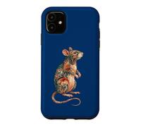 Carcasa para iPhone 11 Womens Girls Kids Multicolored Folk Art Pet Rat Lover