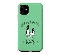 Carcasa para iPhone 11 Womens Kids Cute Funny Girl Who Loves Pet Rats Lover