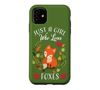Carcasa para iPhone 11 Womens Kids Fall Leaves Boho Just A Girl Who Loves Foxes