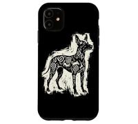 Carcasa para iPhone 11 Xoloitzcuintli Perro Mexicano Sin Pelo Azteca Xolo Linocut