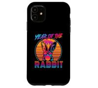 Carcasa para iPhone 11 Year of The Rabbit Retro Vintage 80s Funny Bunny Lover