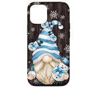Carcasa para iPhone 12/12 Pro Aesthetic Snowflake Pattern with Snowman and Winter GNOME