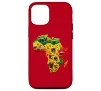 Carcasa para iPhone 12/12 Pro African Animal Map Juneteenth Flag Colors Pride Black Africa