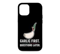 Carcasa para iPhone 12/12 Pro Ajo Primeras Preguntas más Tarde Divertido Amante de la Comida Italiana