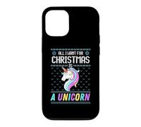 Carcasa para iPhone 12/12 Pro All I Want For Christmas Is A Unicorn Ugly Sweater Christmas Fun