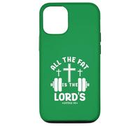 Carcasa para iPhone 12/12 Pro All The Fat Is The Lord's Funny Christian Gym Lover Mancuerna
