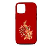 Carcasa para iPhone 12/12 Pro Amante de los Azulejos de Mahjong Phoenix con Forma de pájaro fénix en Flor