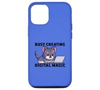 Carcasa para iPhone 12/12 Pro Amante de los Gatos Ocupado creando programación mágica