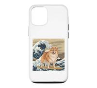 Carcasa para iPhone 12/12 Pro Amante de los Perros pomeranios, japoneses, Kanagawa, surfeando Olas