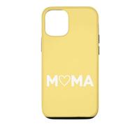 Carcasa para iPhone 12/12 Pro Amarillo - Mama Heart Lettering Minimalista Motherhood Love