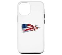 Carcasa para iPhone 12/12 Pro American Patriotic Fighter Jets USA Flag ondeando el 4 de Julio