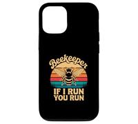 Carcasa para iPhone 12/12 Pro Apicultor If I Run You Run Humor Divertido de colmenar de Abejas