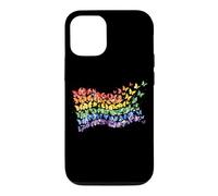 Carcasa para iPhone 12/12 Pro Arco Iris Bandera Mariposas Gay Orgullo Mes Arte Homosexualidad