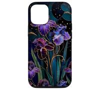 Carcasa para iPhone 12/12 Pro Art Nouveau Iris Gótico Floral Celeste Oscuro Botánico Arte