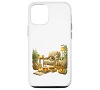 Carcasa para iPhone 12/12 Pro Arte de retiro de Gatos en casa Verde Acogedor