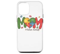 Carcasa para iPhone 12/12 Pro Autismo Mom Life Colorido Corazón Concientización Diseño