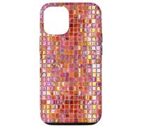 Carcasa para iPhone 12/12 Pro Azulejos de Mosaico de Vidrio Italiano Sicilia Rosa Naranja Preppy