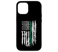 Carcasa para iPhone 12/12 Pro Back The Green Thin Green Line American Flag Border Patrol