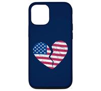 Carcasa para iPhone 12/12 Pro Bandera de Estados Unidos de América Corazón Roto - Heartbreak en Forma de corazón