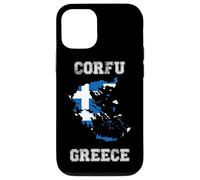 Carcasa para iPhone 12/12 Pro Bandera Retro de Grecia Envejecida de Corfú