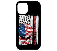 Carcasa para iPhone 12/12 Pro Basketball Dad American Flag Skull Patriotic 4th of July
