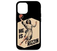 Carcasa para iPhone 12/12 Pro Basketball Slam Dunk Jesús Memes Él ha resucitado Rizzin Jesús
