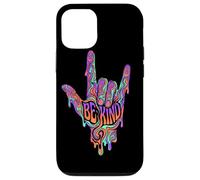 Carcasa para iPhone 12/12 Pro Be Kind ASL Lenguaje de señas | Retro Groovy - Melting Art