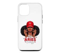 Carcasa para iPhone 12/12 Pro Big Energy Aries Zodiac Afro Women Red Cap Black Girl Women