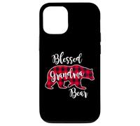 Carcasa para iPhone 12/12 Pro Blessed Grandma Bear Red Buffalo a Cuadros de Cuadros, Regalo para Abuela