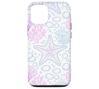 Carcasa para iPhone 12/12 Pro Blue Pink Starfish Shell Coral Ocean Life and Beach Pattern