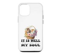 Carcasa para iPhone 12/12 Pro Bonita Cesta Cristiana con Gatitos de It Is Well with My Soul
