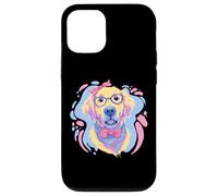 Carcasa para iPhone 12/12 Pro Bonitas Gafas Azules con Estampado de Golden Retriever Dog Lover