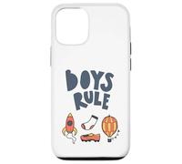 Carcasa para iPhone 12/12 Pro Boys Rule Bold Rocket Sock Shoe Globo Colores