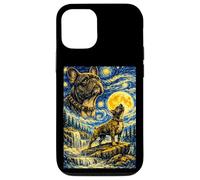 Carcasa para iPhone 12/12 Pro Bulldog Francés Noche Estrellada Van Gogh Lindo Perro Aullando