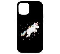 Carcasa para iPhone 12/12 Pro Caballo de fantasía Unicornio Saltando con Cola Colorida