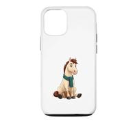 Carcasa para iPhone 12/12 Pro Caballo Lector con Libro y Bufanda