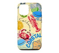 Carcasa para iPhone 12/12 Pro California Coastal Seafood Collage Retro Beach Food Art
