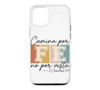 Carcasa para iPhone 12/12 Pro Camina por Fe Christian Español Fe Escritura Biblia Versículo