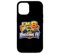 Carcasa para iPhone 12/12 Pro Camión de construcción I'm 8 and Digging It Boys Que Cumple 8 años