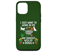 Carcasa para iPhone 12/12 Pro Camiseta con Texto en inglés I Just Want to Work in My Garden para Salir con Perros